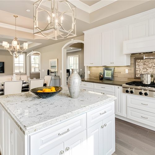 Snow Bay BWR | White Raised Cabinets