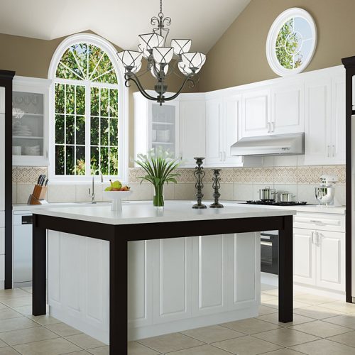 Snow Bay BWR | White Raised Cabinets