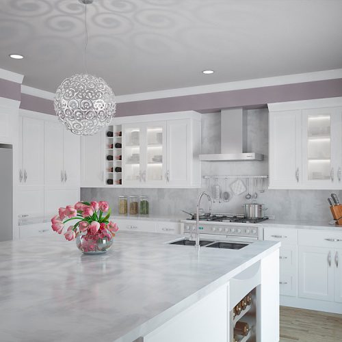 Bright White Shaker Kitchen Cabinets